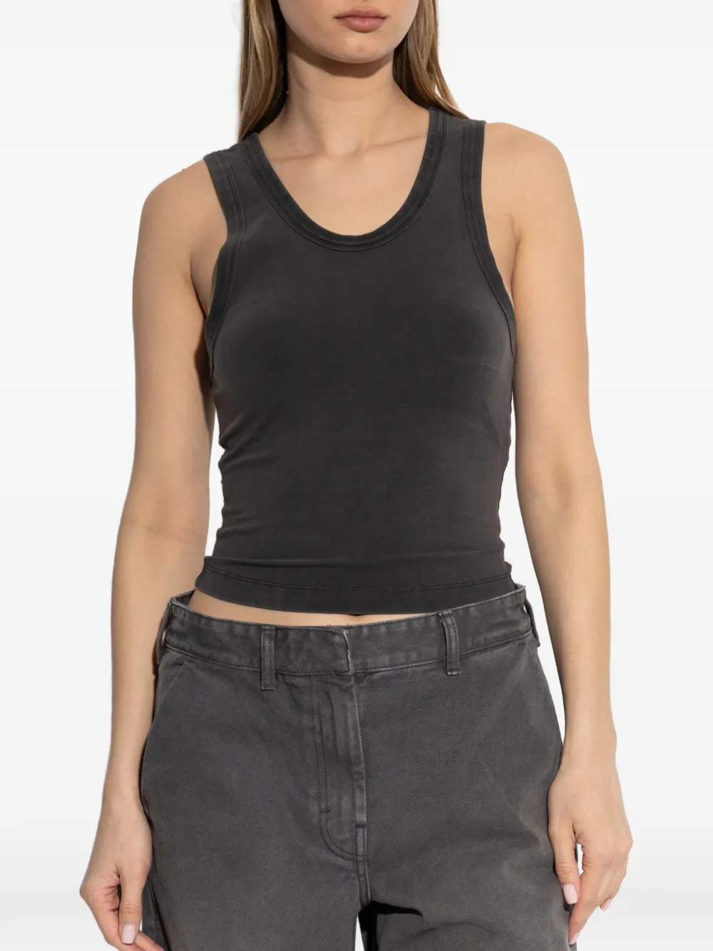 ENTIRE STUDIOS Cropped tanktop Zwart