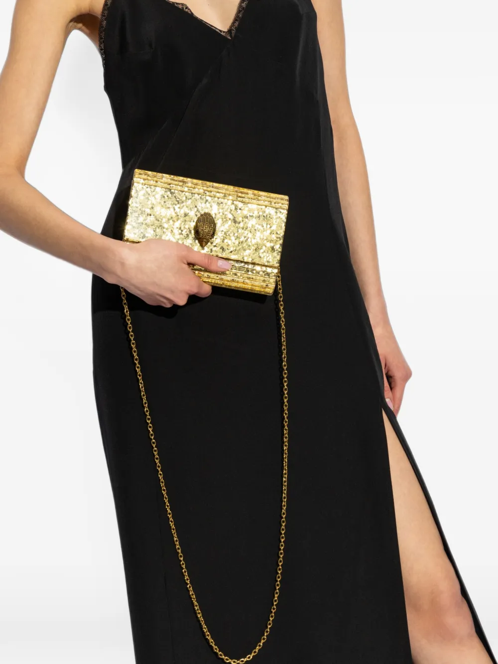 Kurt Geiger London Drench Party Eagle clutch bag Goud