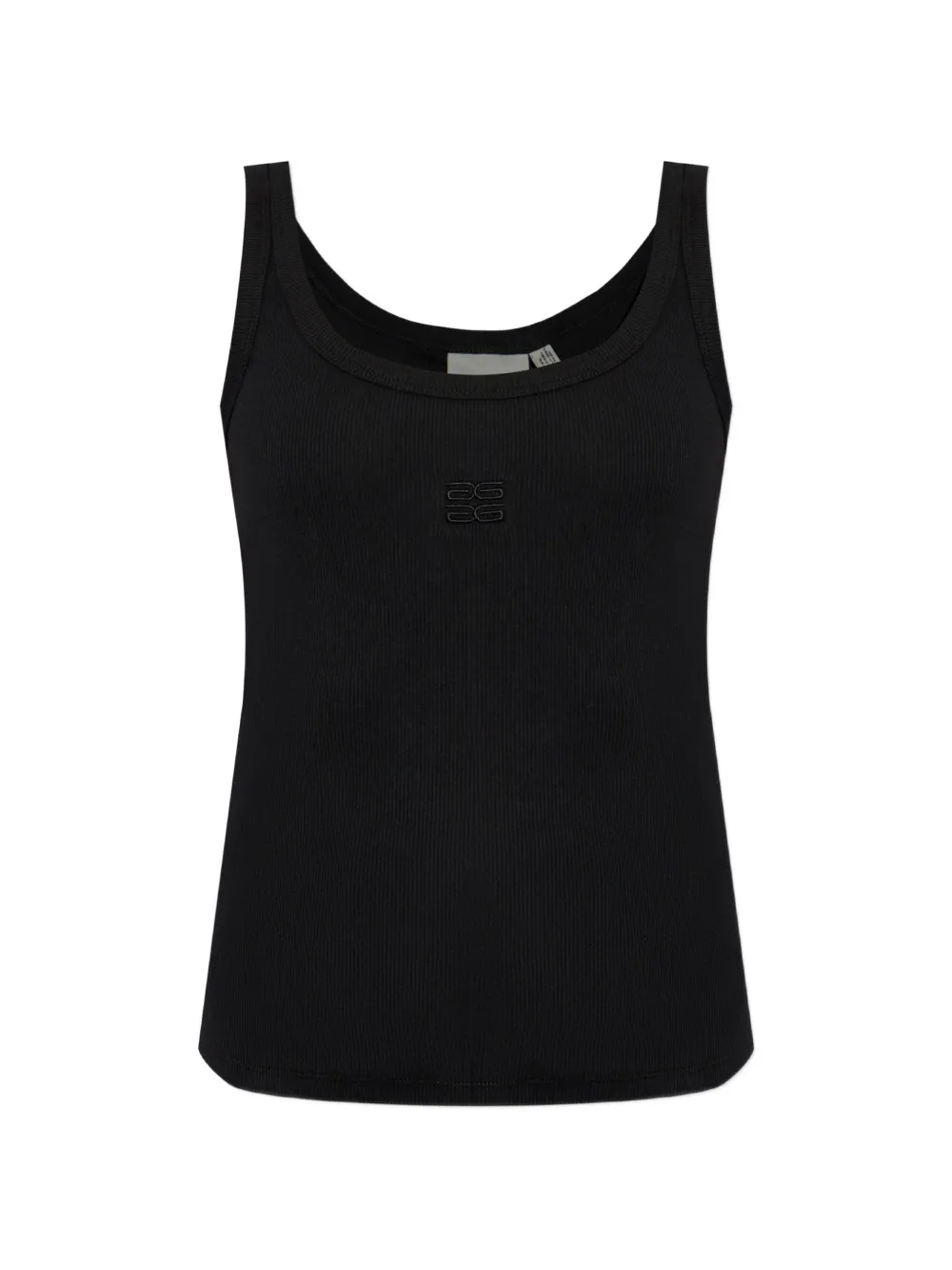 Gestuz ribbed logo-embroidered top - Noir