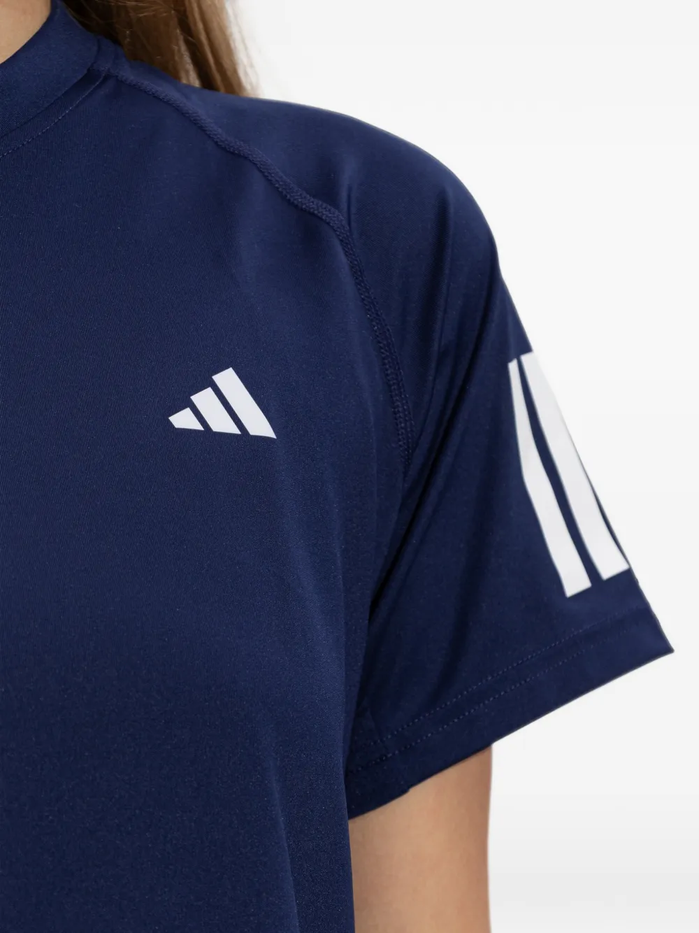 adidas logo-print raglan-sleeve T-shirt Blauw
