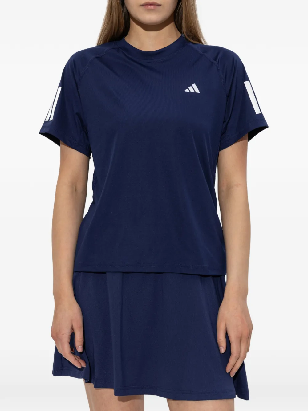 adidas logo-print raglan-sleeve T-shirt Blauw