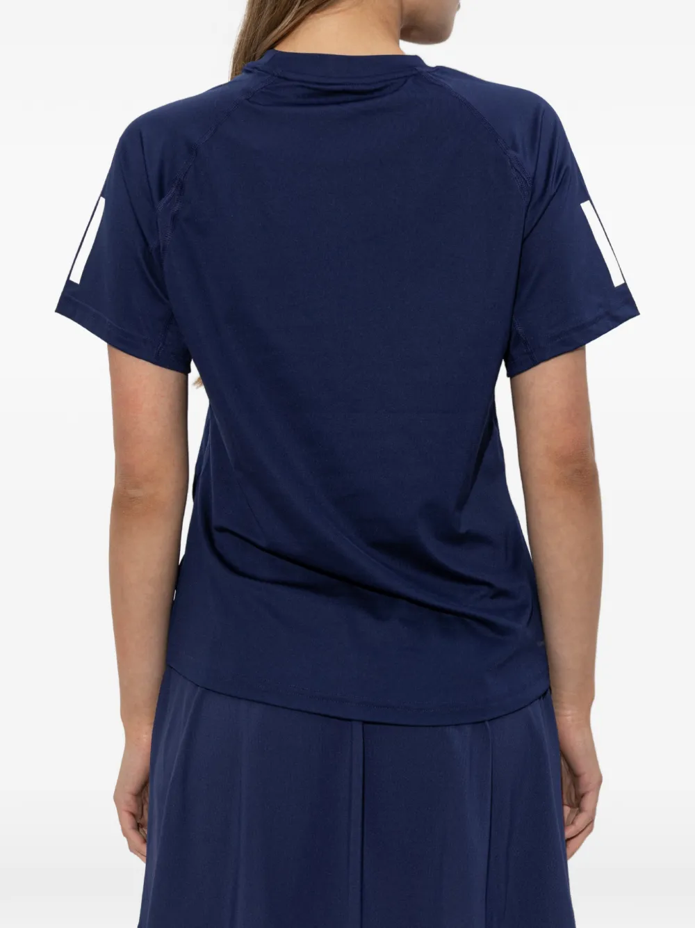 adidas logo-print raglan-sleeve T-shirt Blauw