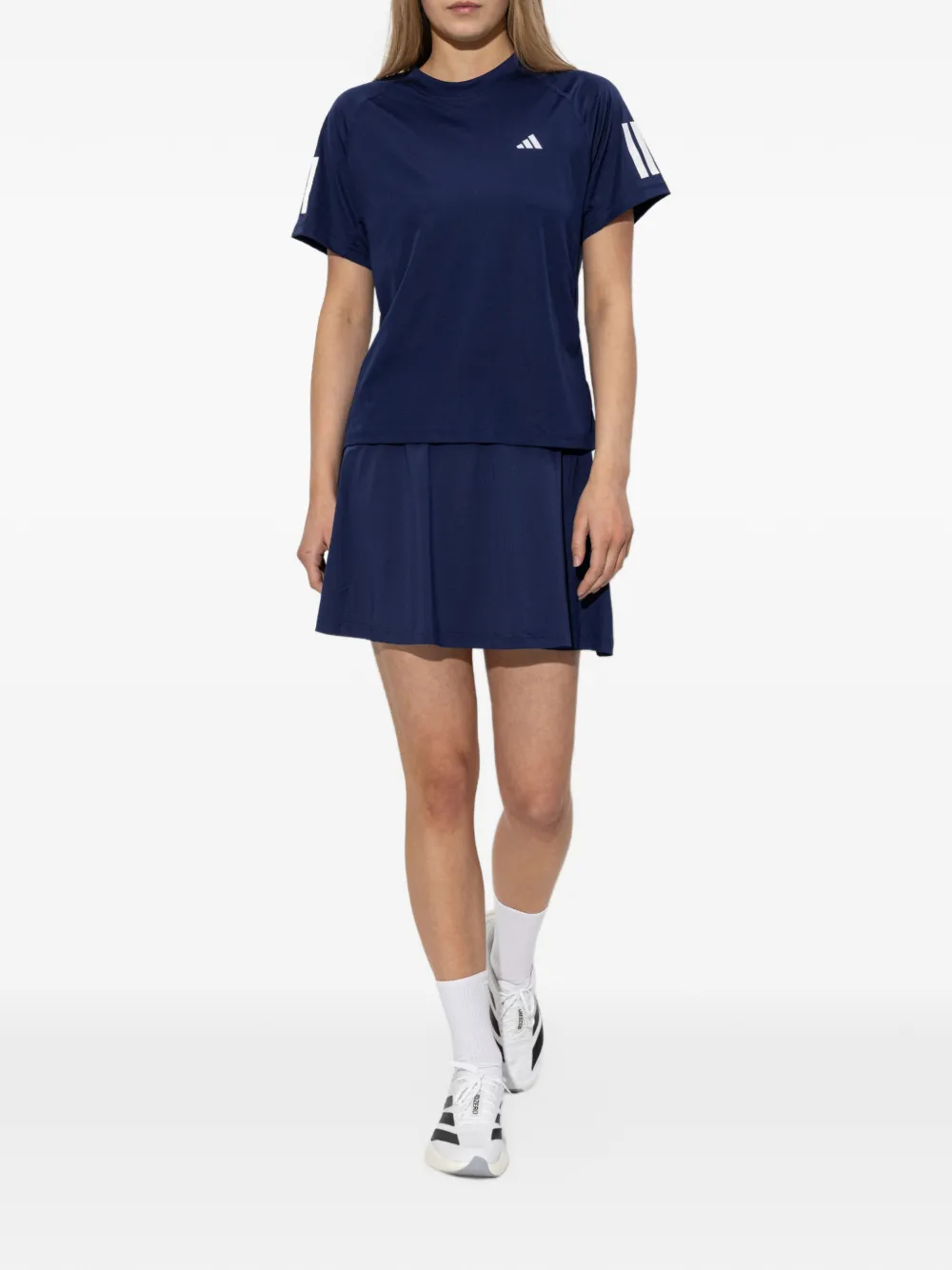 adidas logo-print raglan-sleeve T-shirt Blauw