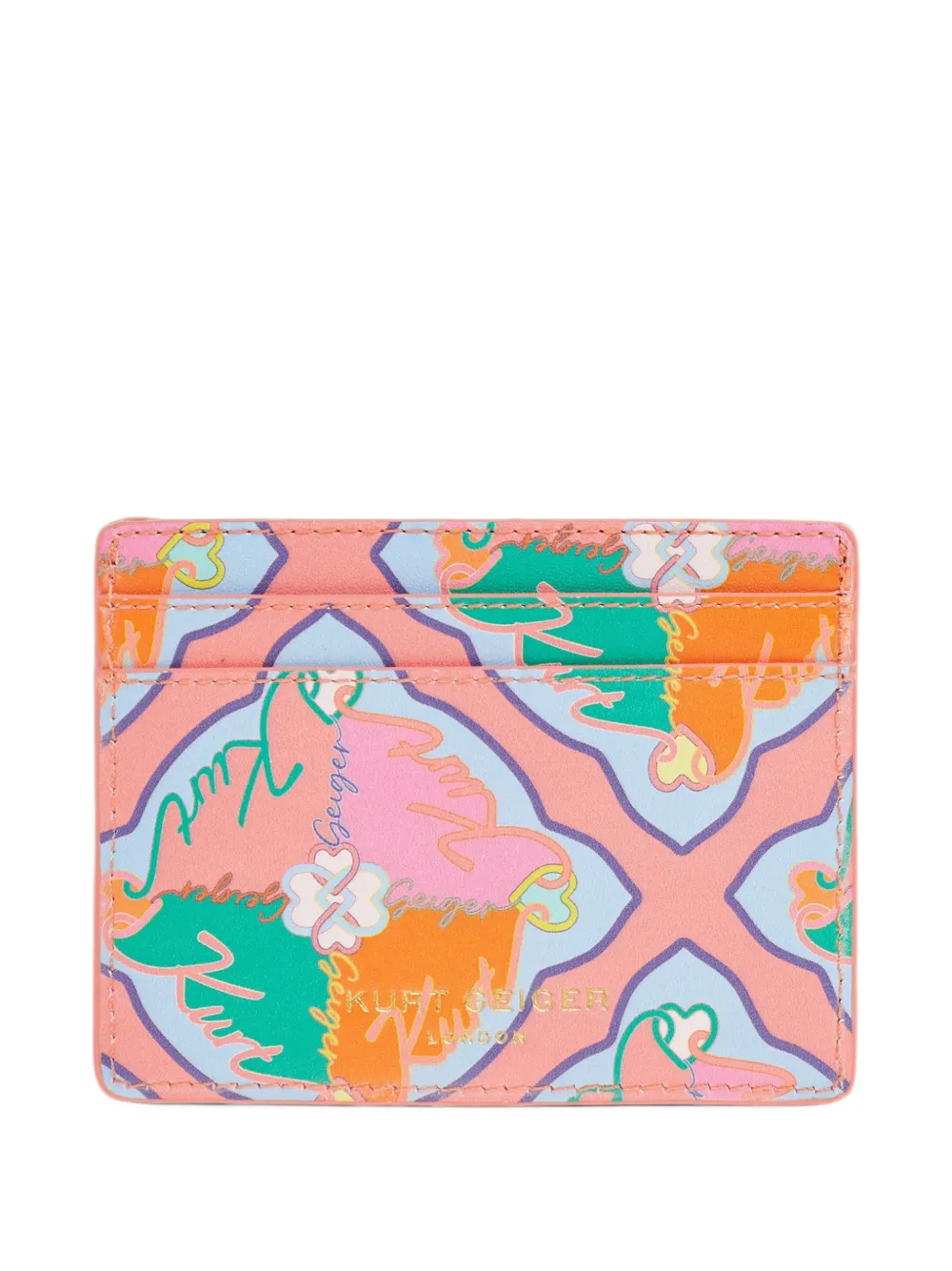 Kurt Geiger London Leren pasjeshouder met logo-applicatie Roze