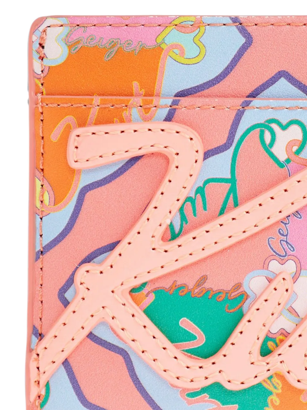 Kurt Geiger London Leren pasjeshouder met logo-applicatie Roze