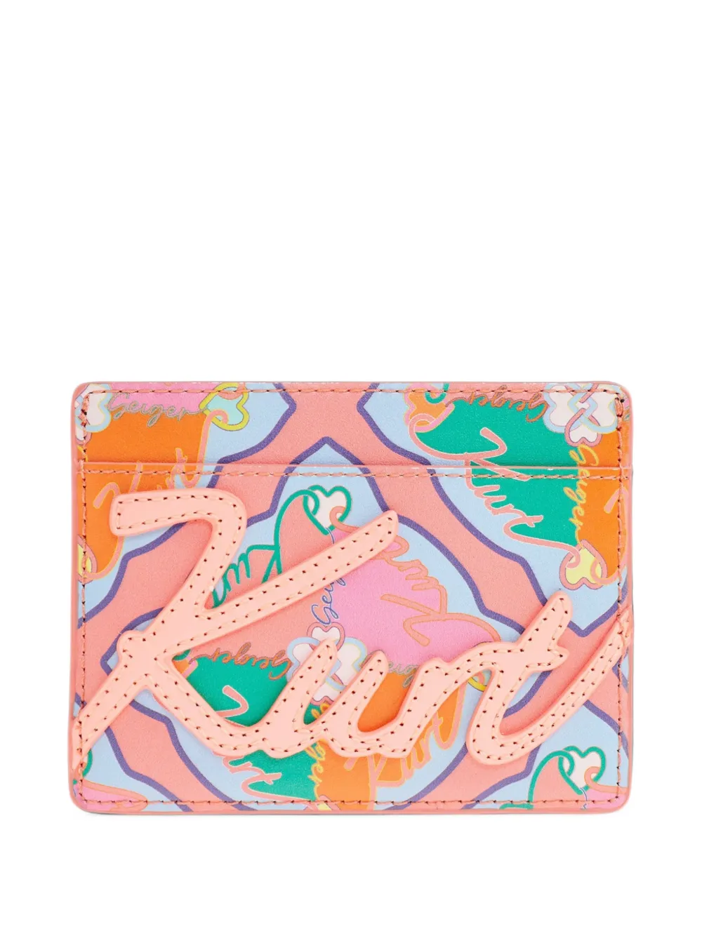 Kurt Geiger London logo-appliqué leather cardholder - Rosa