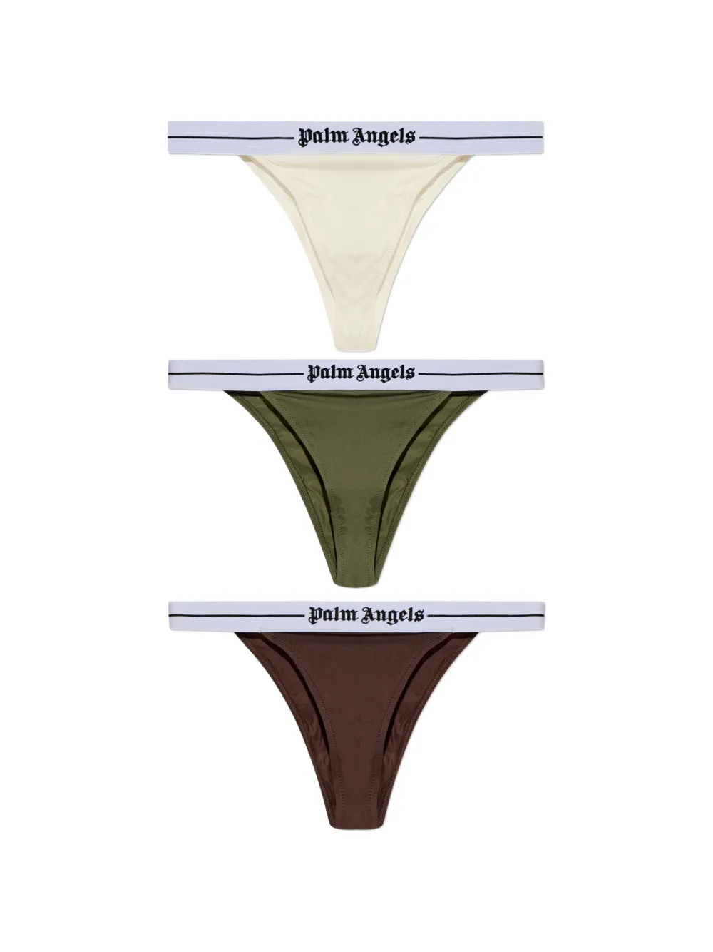 Palm Angels Perizoma con logo in vita (3 pezzi) - Marrone