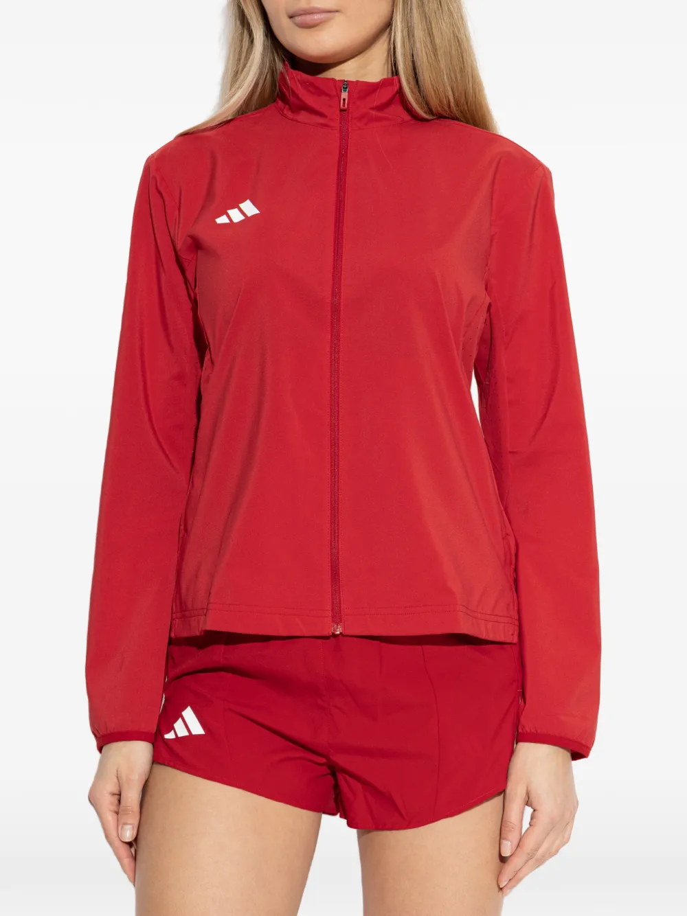 adidas Adizero logo-print jacket Rood