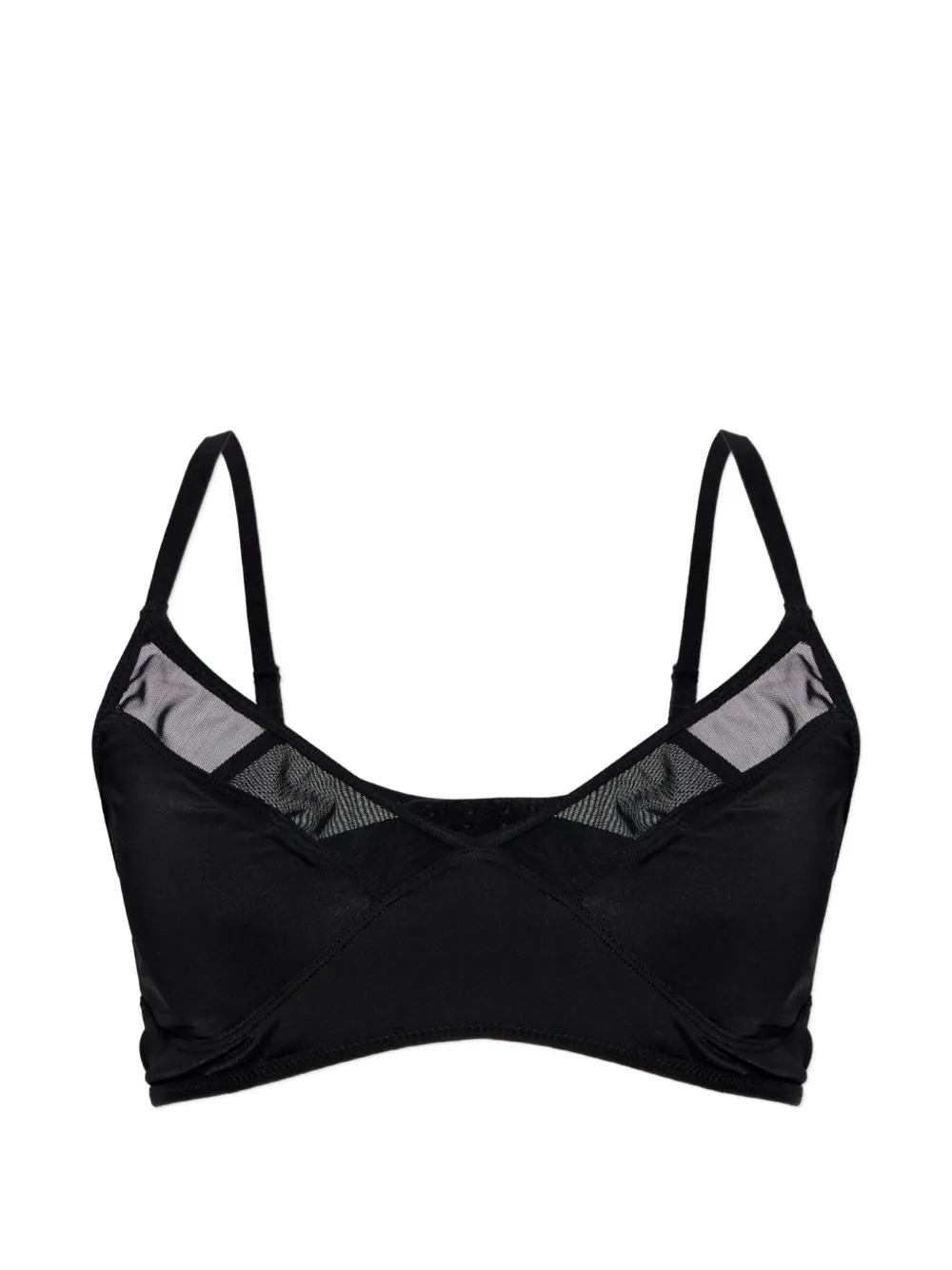 Heist Reggiseno a triangolo con inserti semi trasparenti - Nero
