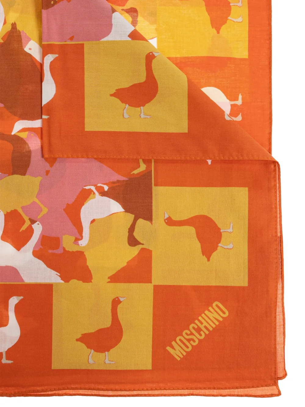 Moschino Sjaal met ganzen-print Oranje
