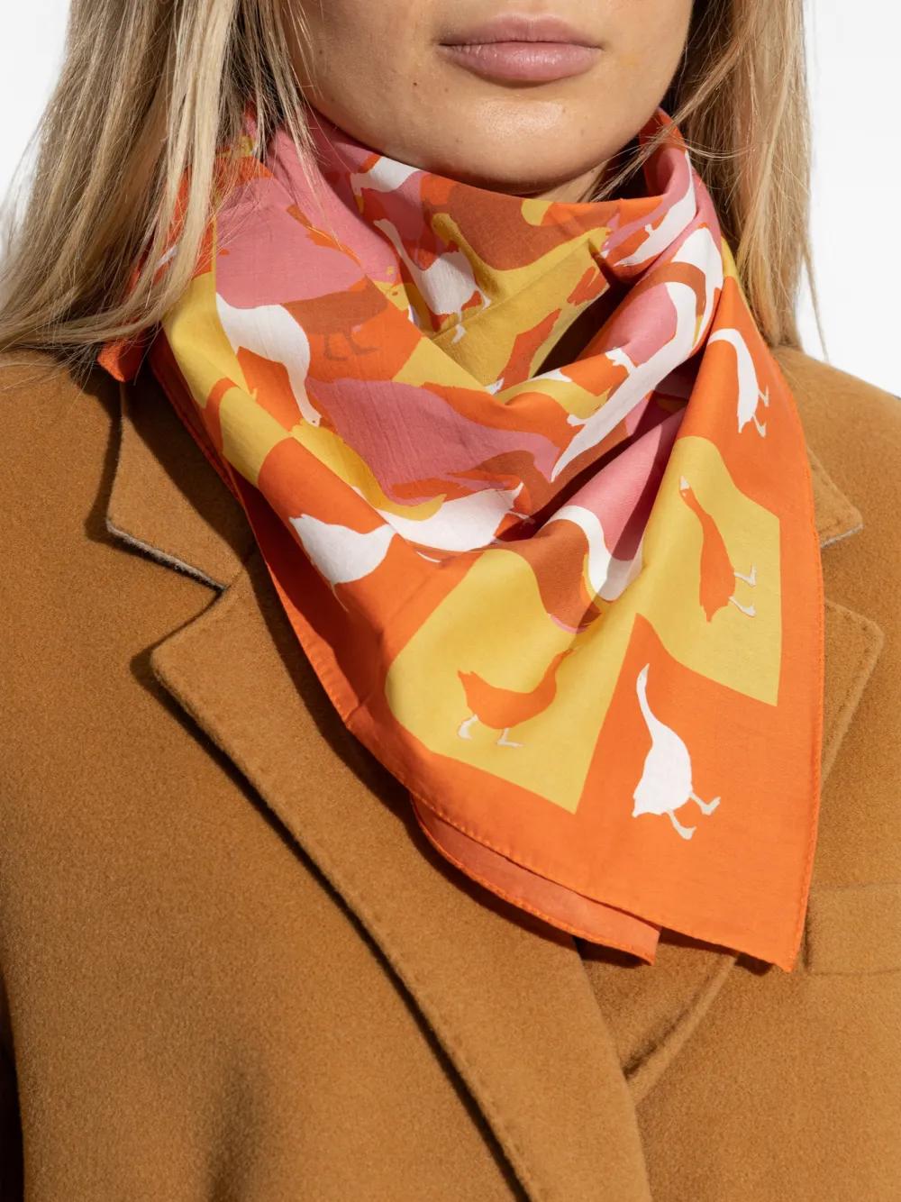 Moschino Sjaal met ganzen-print Oranje