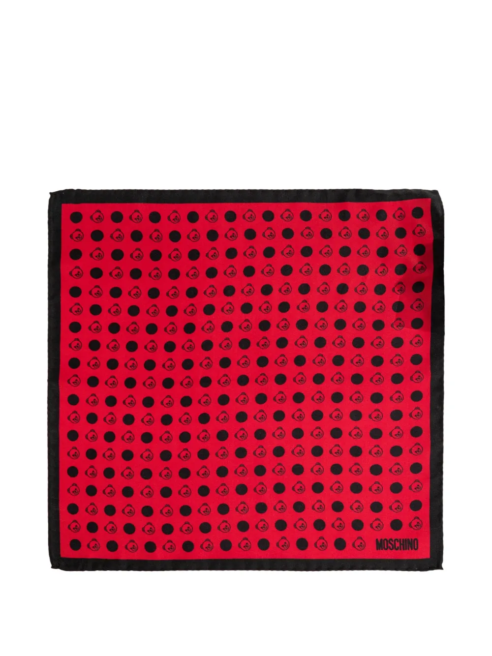 Moschino Fazzoletto da taschino Teddy Bear a pois - Rosso