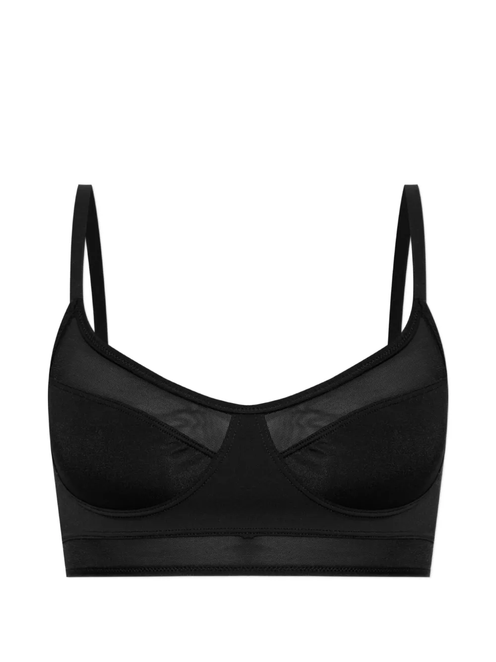 Heist Bralette con inserti semi trasparenti - Nero
