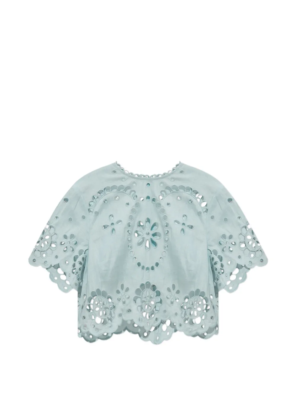 ZIMMERMANN Gewelfde top met geborduurde ringlets Blauw