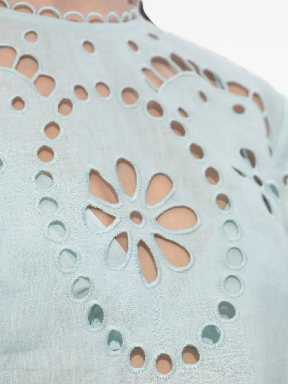 ZIMMERMANN Gewelfde top met geborduurde ringlets Blauw