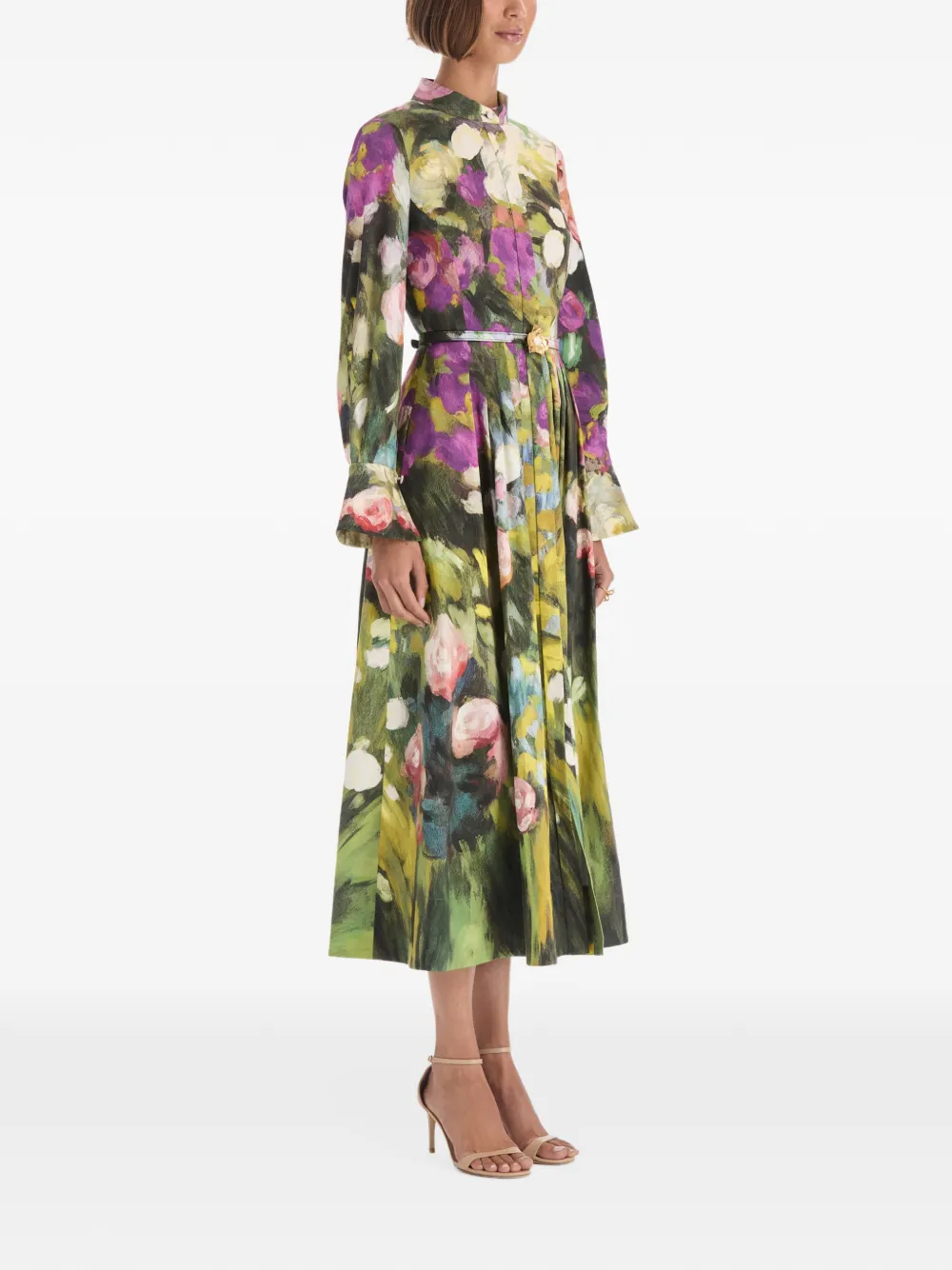Oscar de la Renta floral-print midi dress Groen