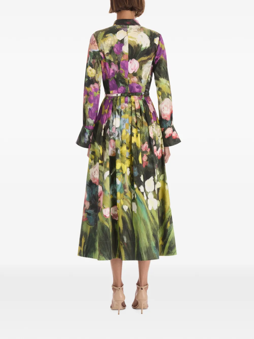 Oscar de la Renta floral-print midi dress Groen