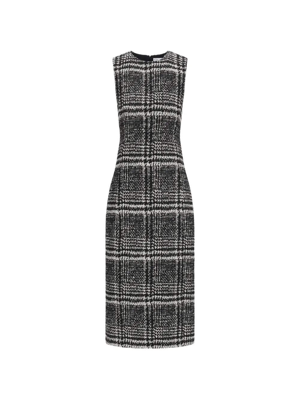 Oscar de la Renta glen-plaid boucle-tweed midi dress Zwart