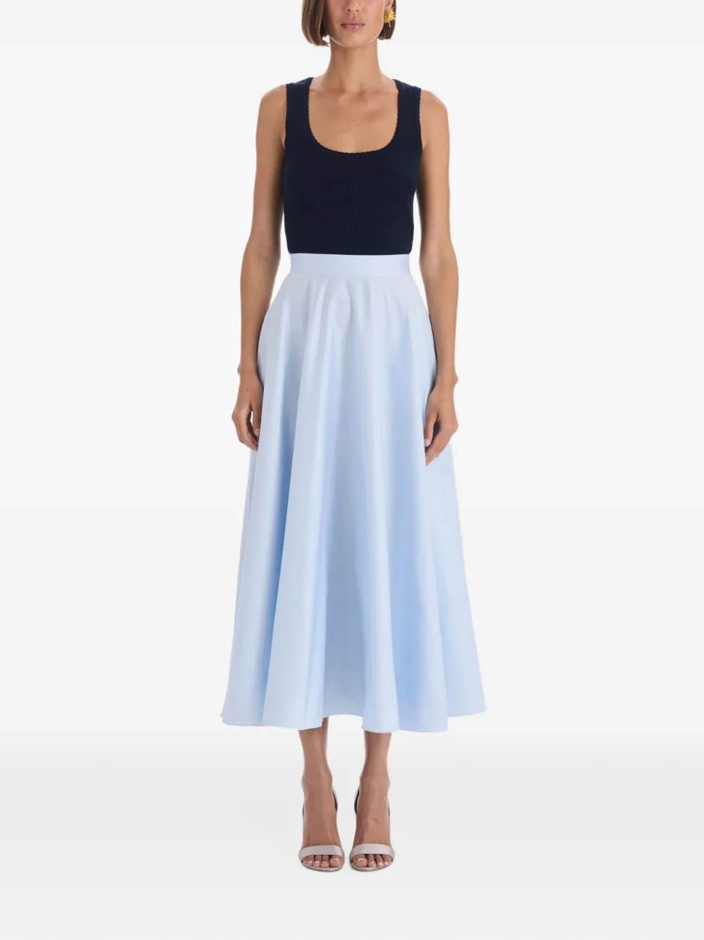 Oscar de la Renta poplin midi skirt Blauw