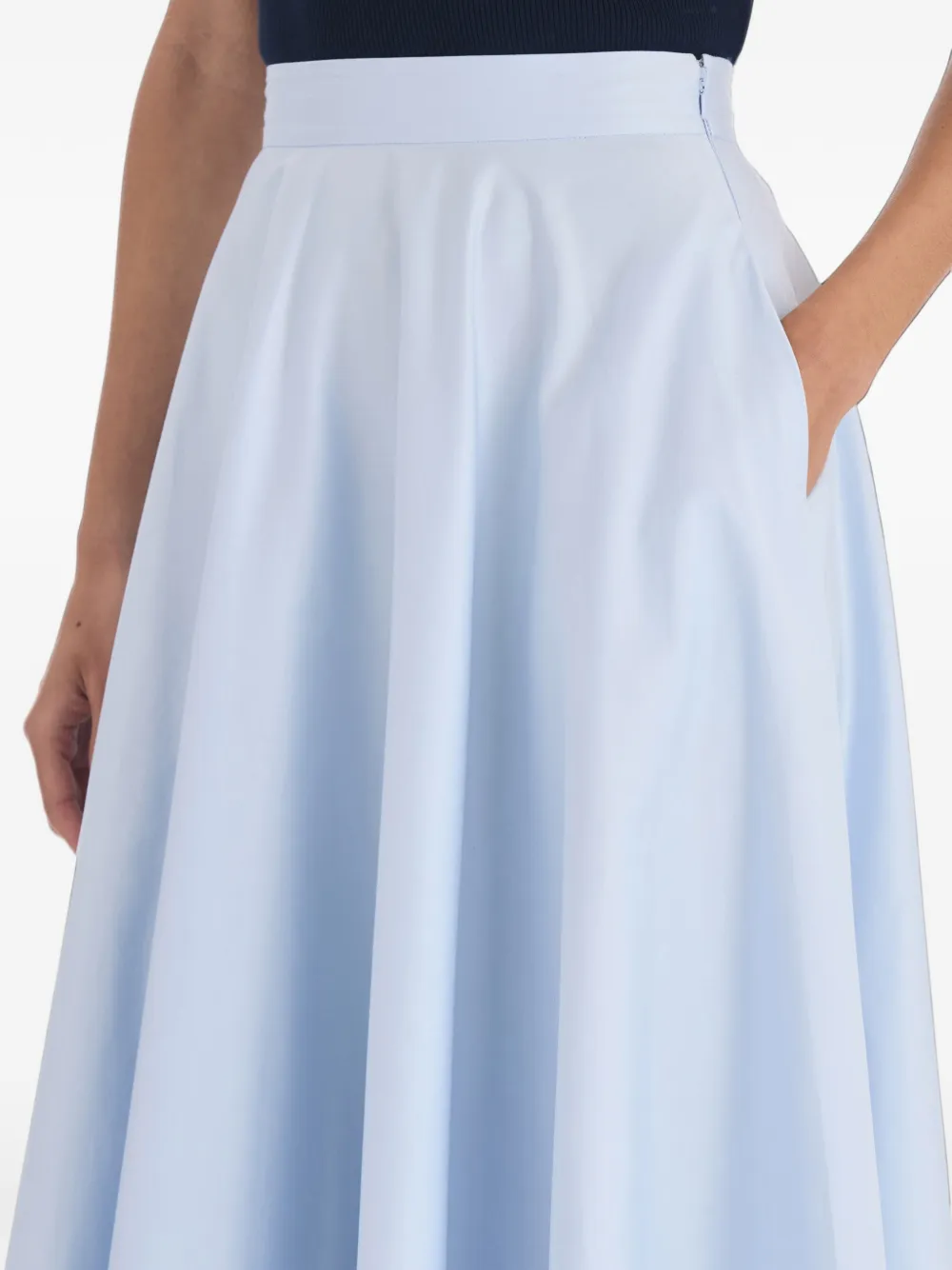 Oscar de la Renta poplin midi skirt Blauw