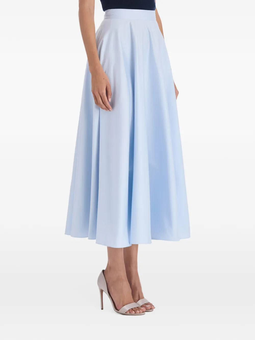 Oscar de la Renta poplin midi skirt Blauw