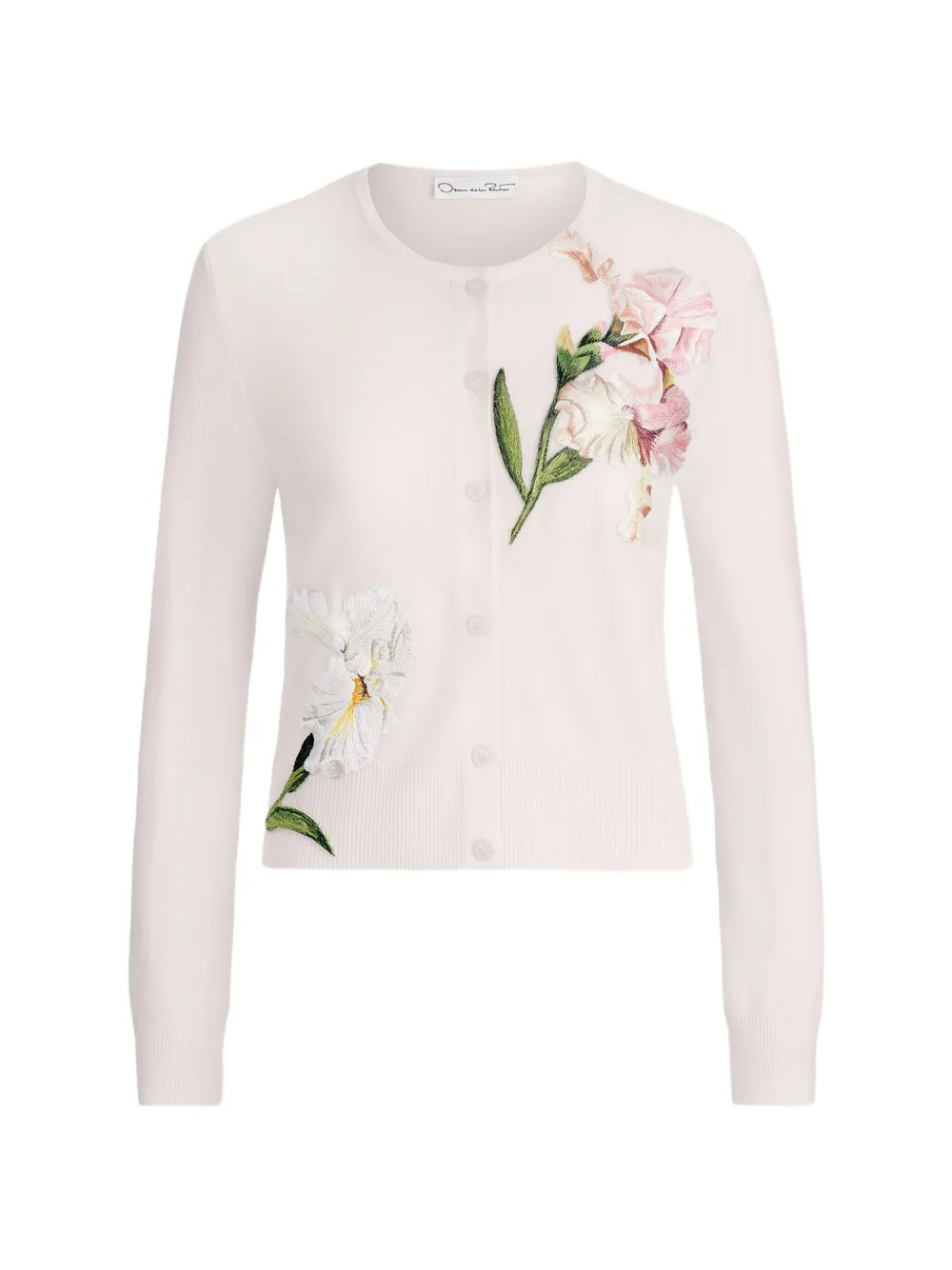Oscar de la Renta floral-embroidered cardigan - Rosa