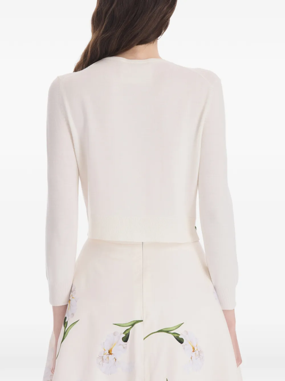 Oscar de la Renta floral-embroidered cardigan Roze