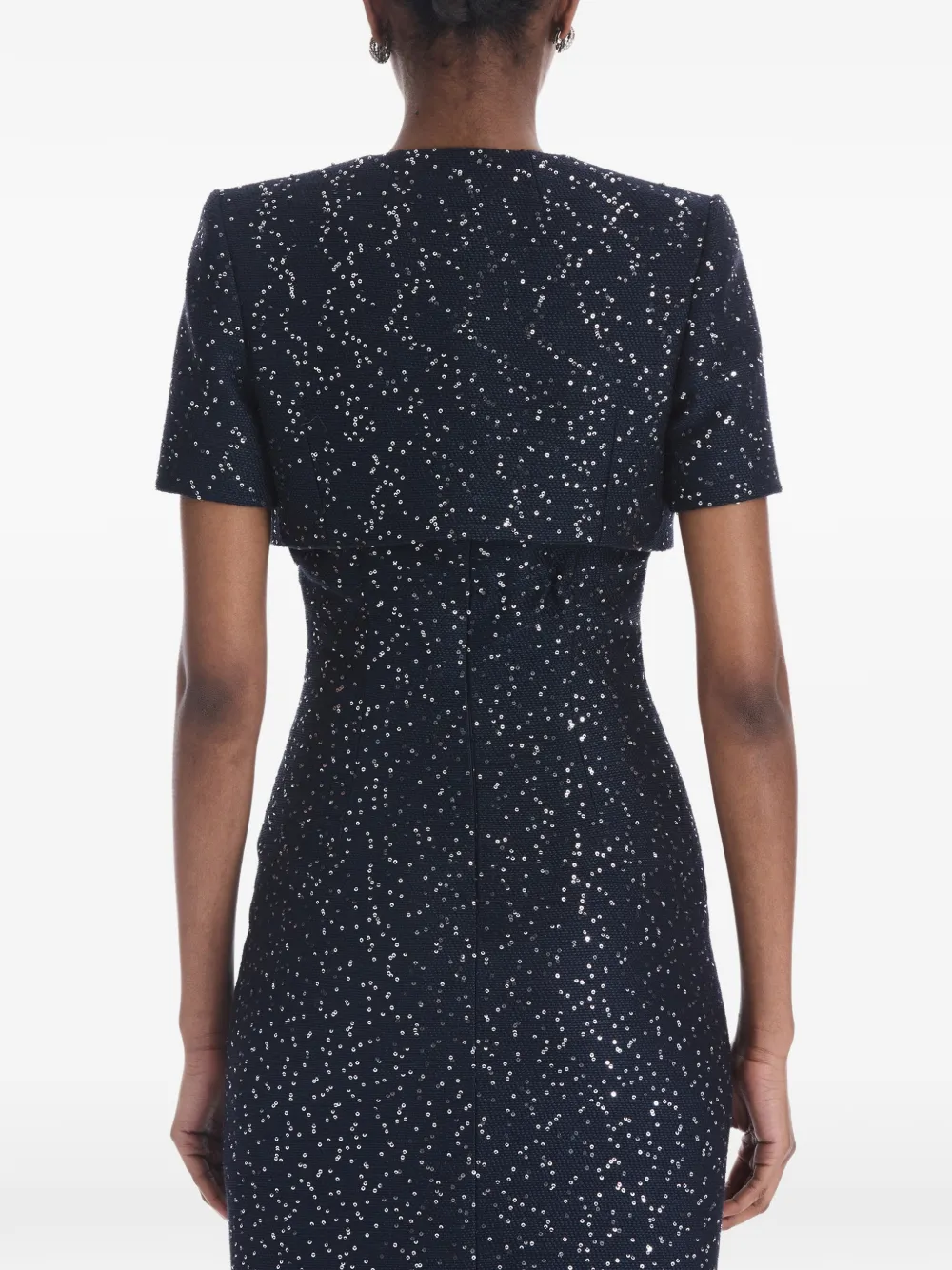 Oscar de la Renta Cropped jack verfraaid met pailletten Blauw