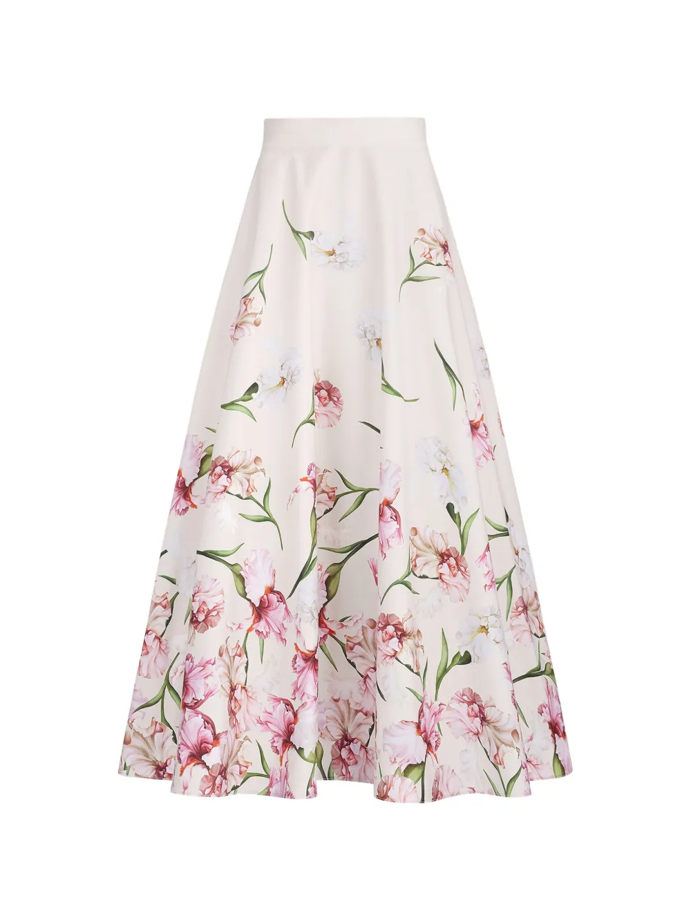 Oscar de la Renta iris-print A-line midi skirt - Nude