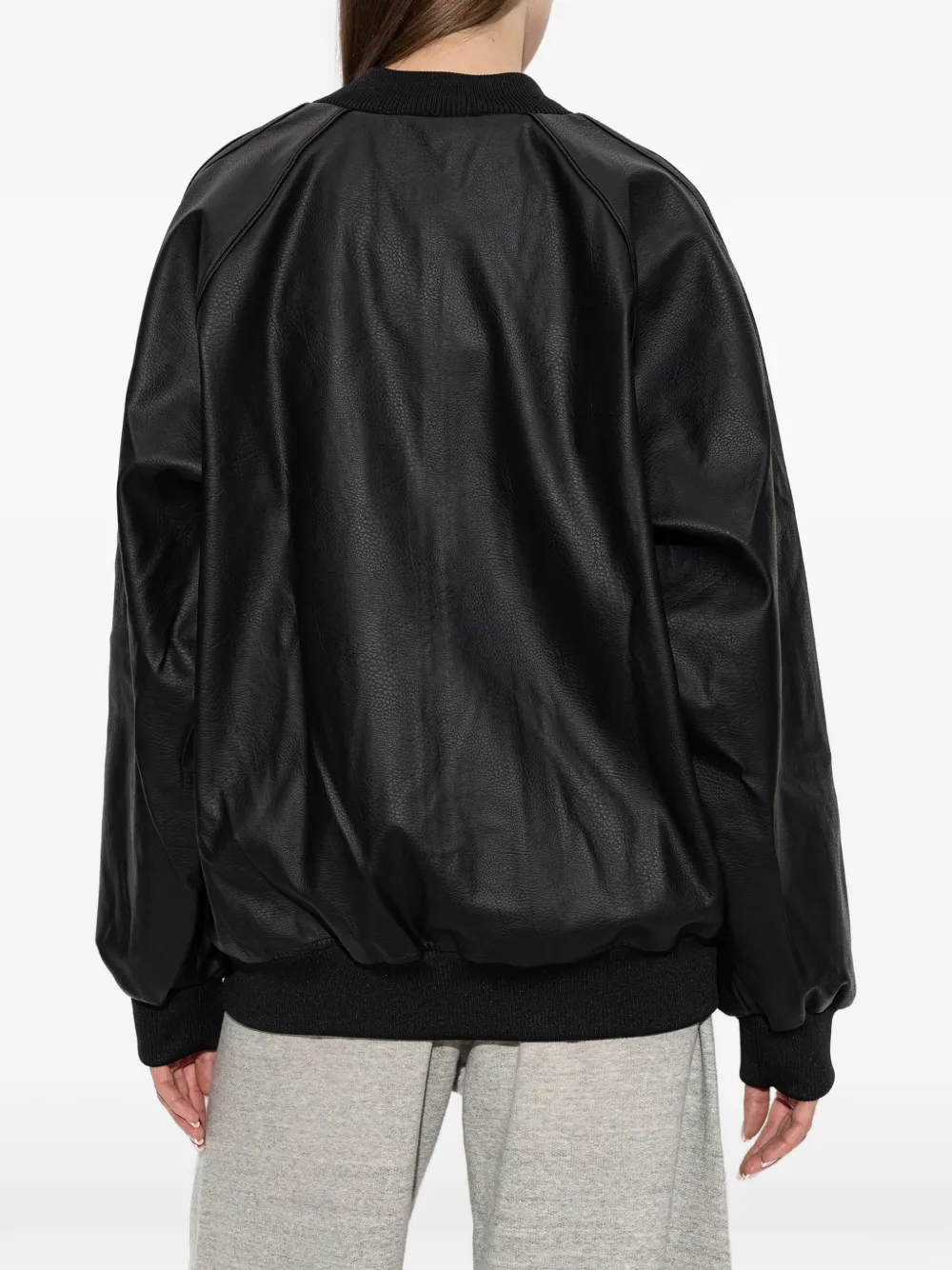 adidas Pleather SST oversized track top Zwart