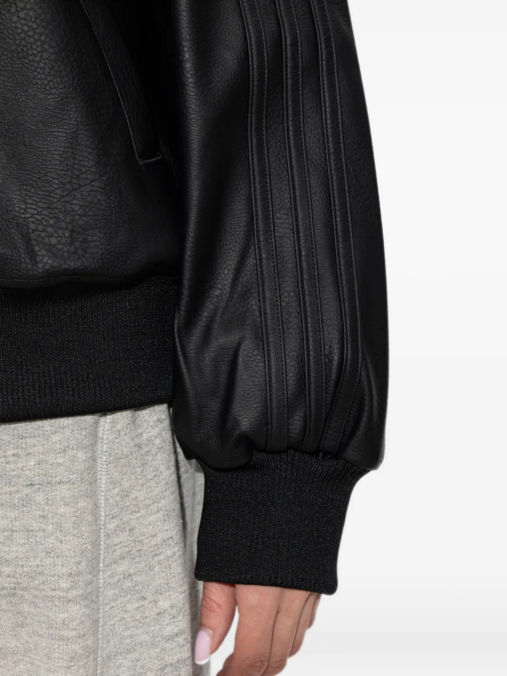 adidas Pleather SST oversized track top Zwart
