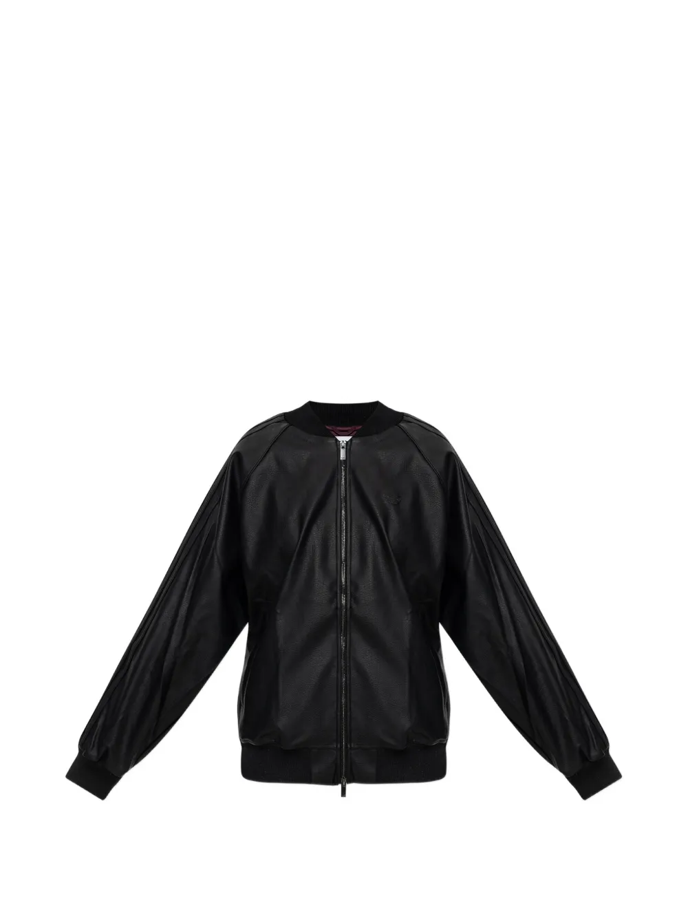 adidas Pleather SST oversized track top - Schwarz