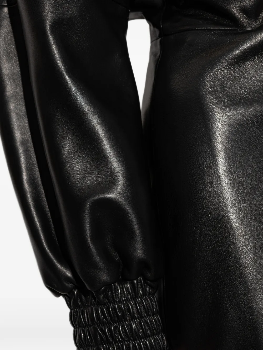 Balenciaga wrap-style leather maxi dress Zwart