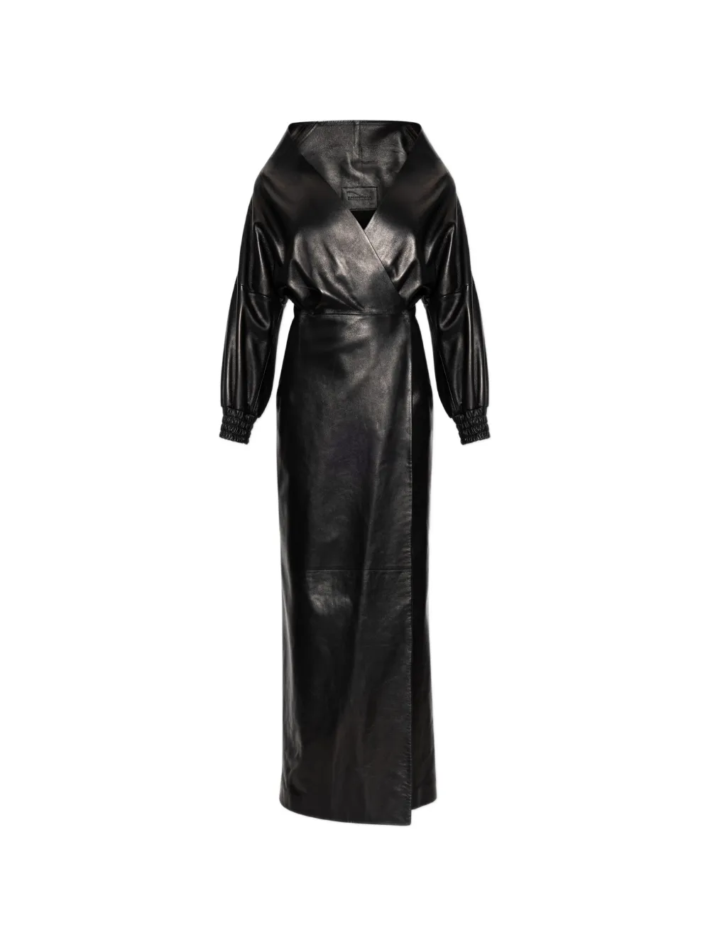 Balenciaga wrap-style leather maxi dress - Nero