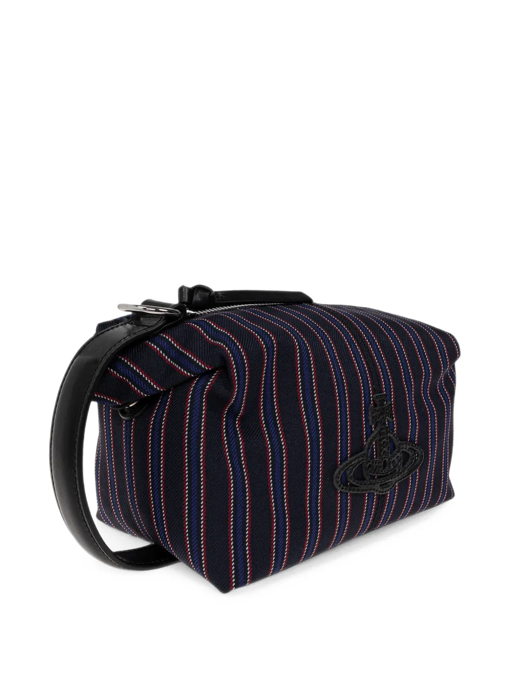 Vivienne Westwood Orb-plaque striped wash bag Blauw