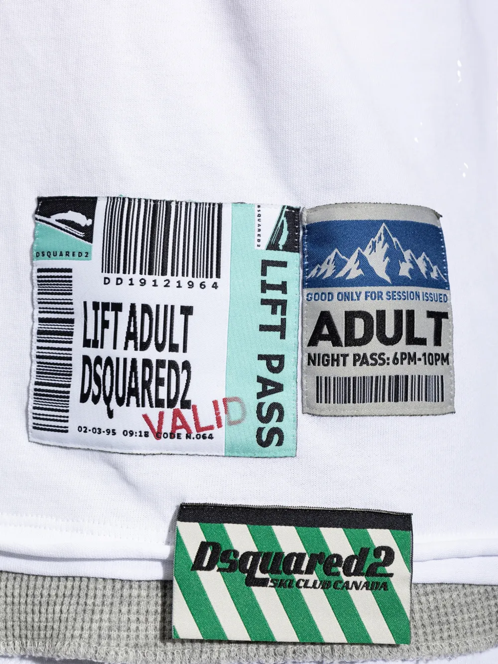 DSQUARED2 layered-effect logo-patch T-shirt Wit