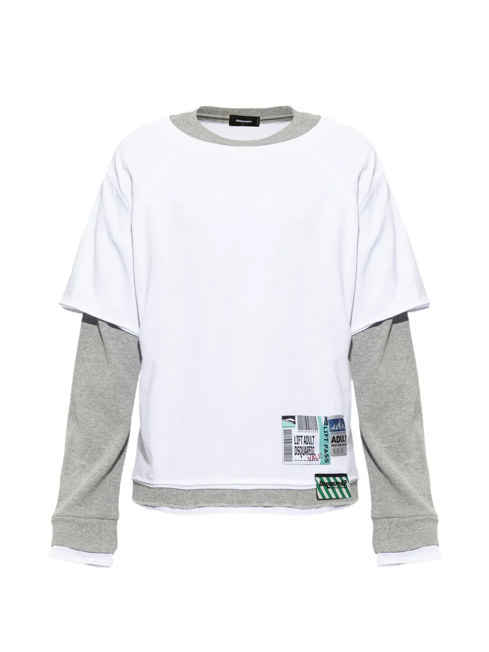 DSQUARED2 Gelaagd T-shirt met logo-patch Wit