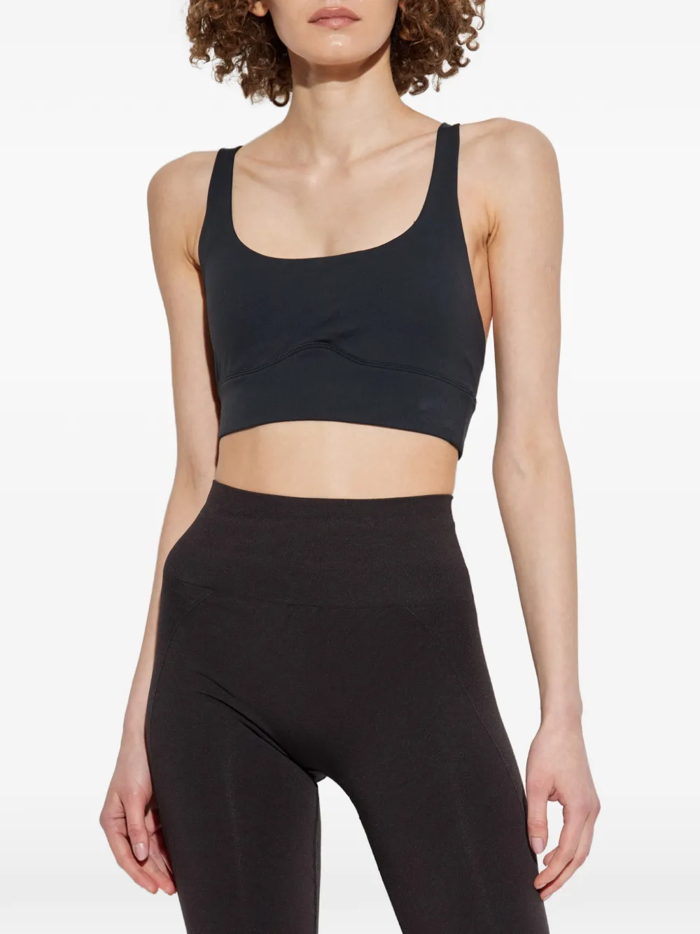 RETHINKIT STUDIOS Sienna crossover-strap training top Zwart