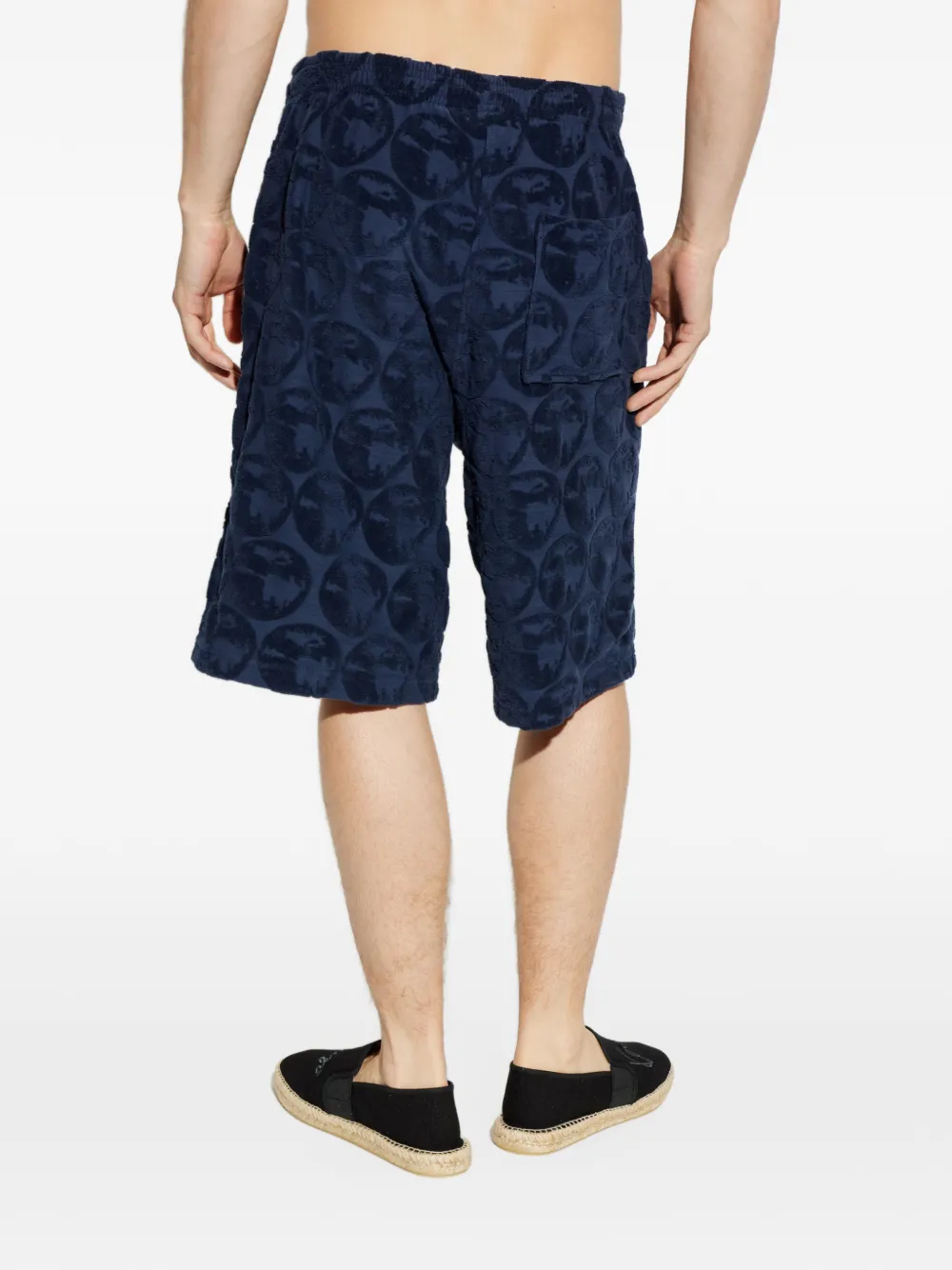 Kenzo Apple Pop monogram-pattern cotton shorts Blauw
