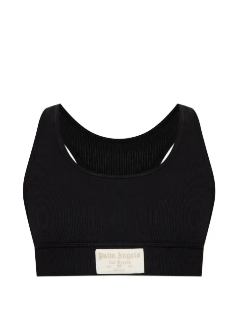 Palm Angels ribbed logo-patch bra