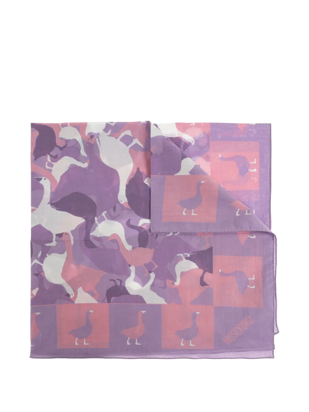 Moschino goose-print scarf - Violett