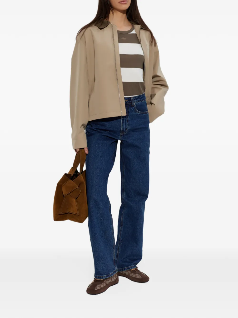 MUNTHE Tezza striped top Bruin