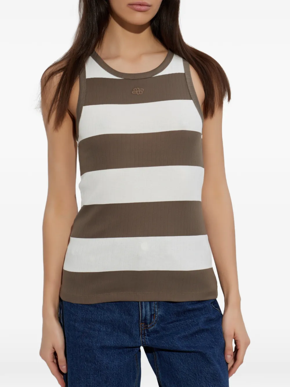MUNTHE Tezza striped top Bruin