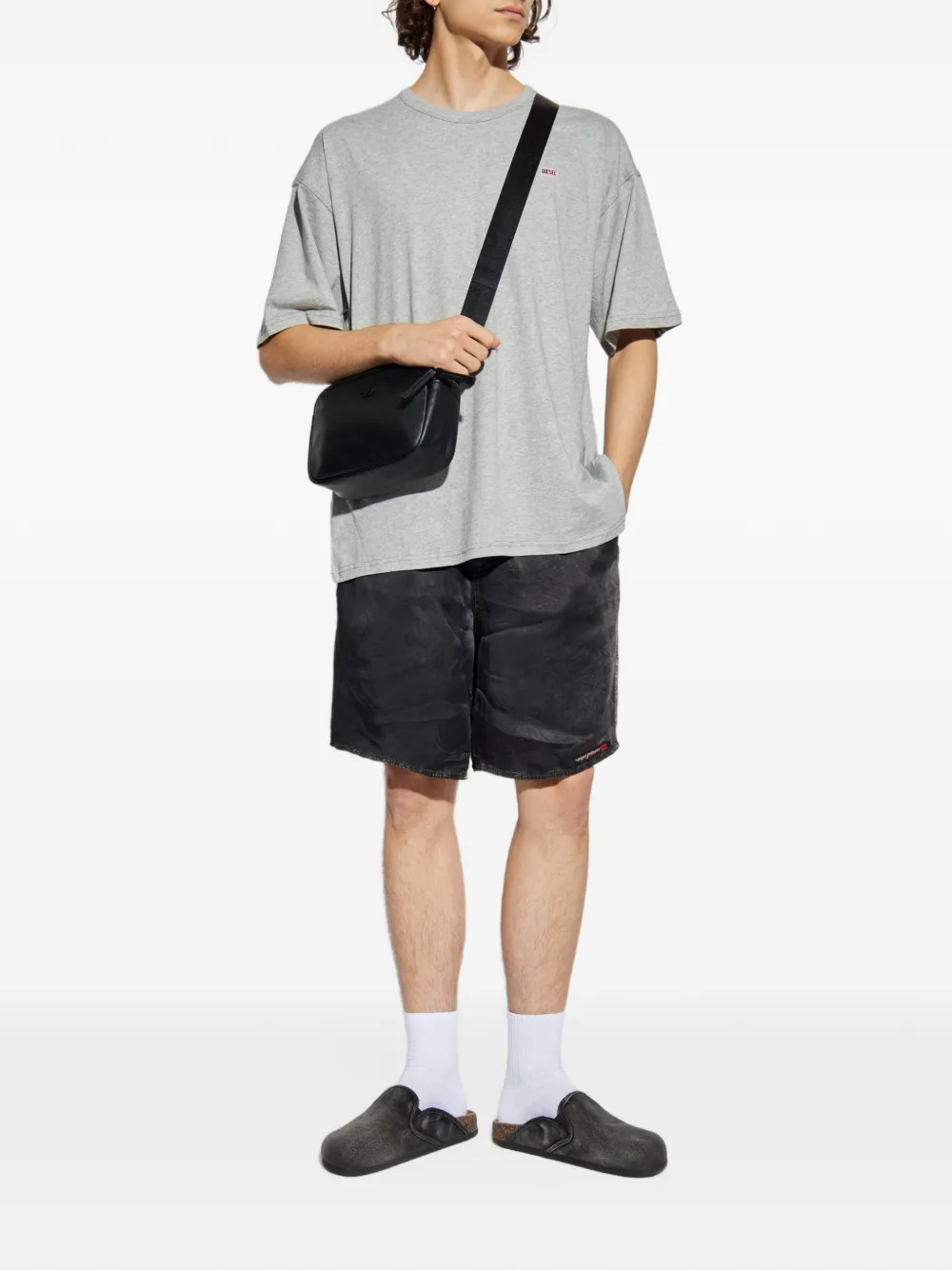 Diesel logo-print T-shirt Grijs