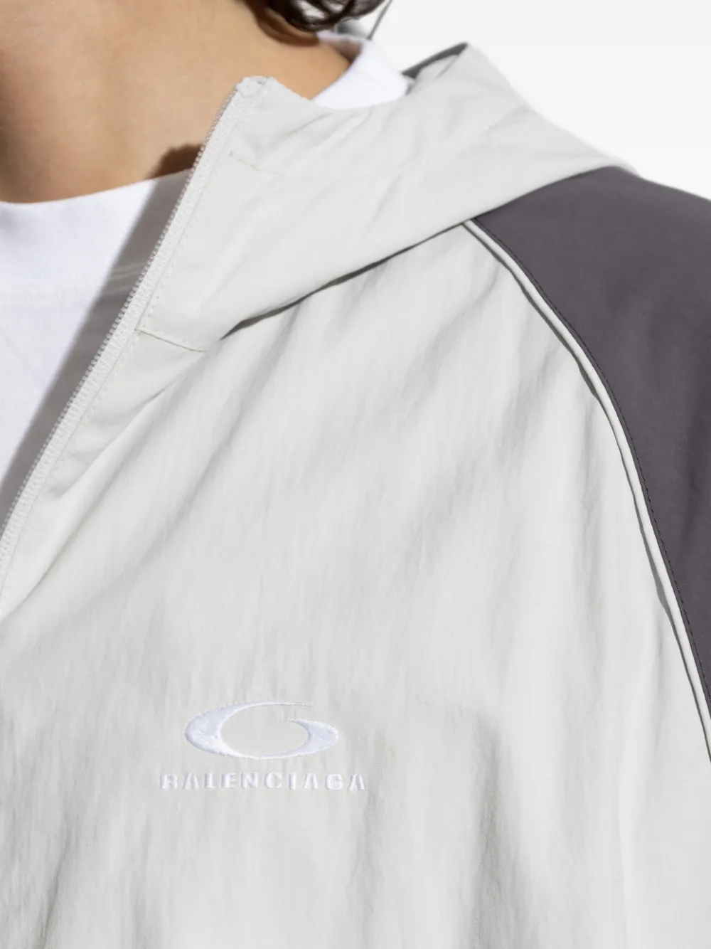 Balenciaga technical tracksuit jacket in light grey Grijs