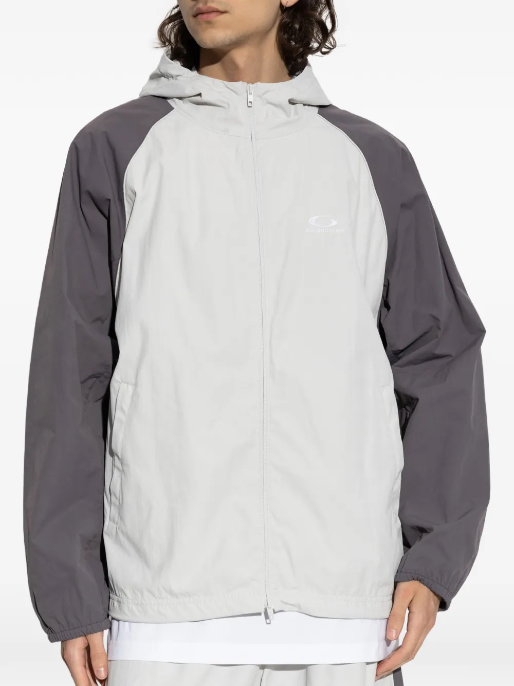 Balenciaga technical tracksuit jacket in light grey Grijs