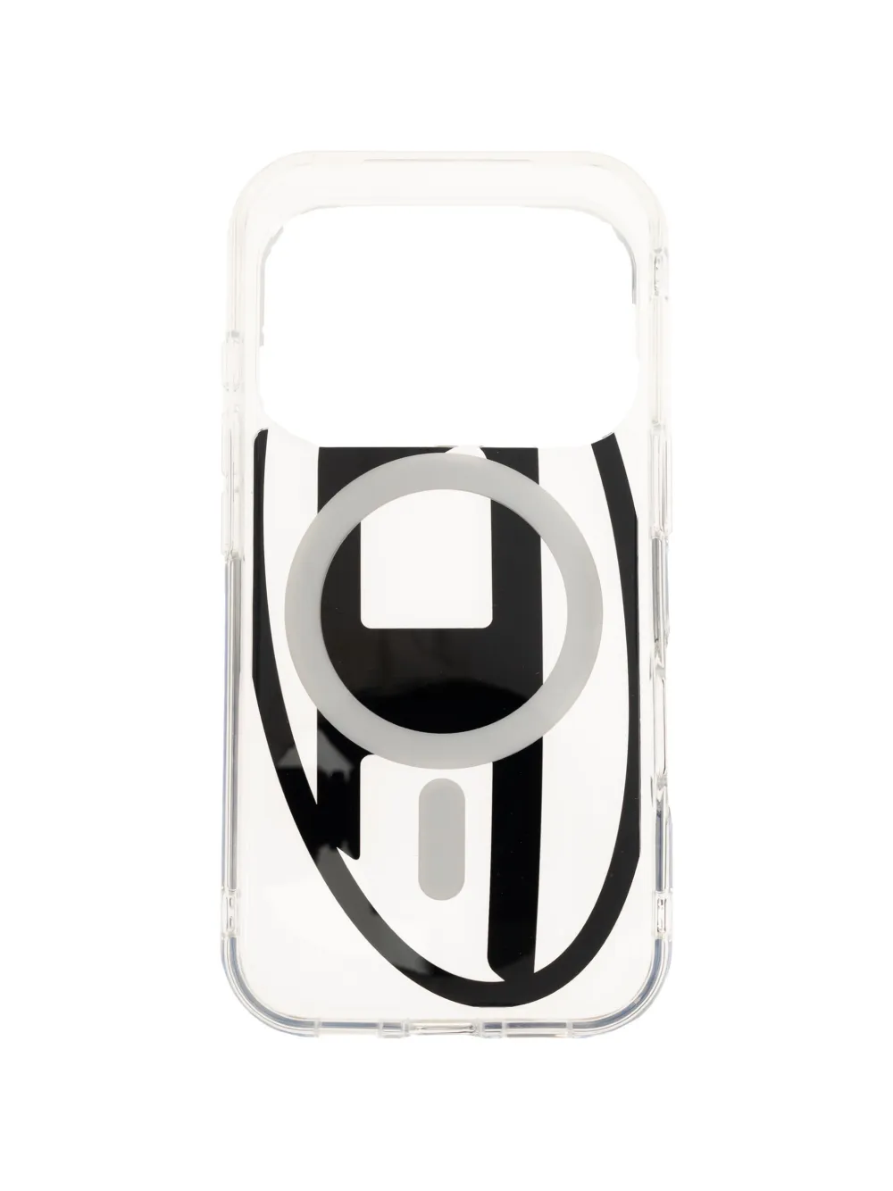 Diesel Cover per iPhone 17 Pro metallizzata con logo Oval D - Toni neutri