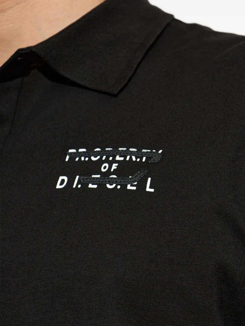 Diesel short-sleeve polo with logo detail Zwart