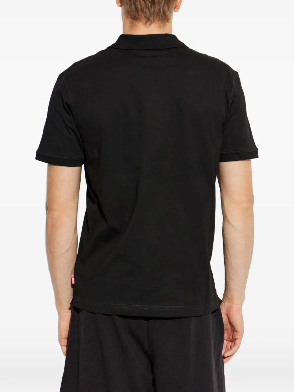 Diesel short-sleeve polo with logo detail Zwart