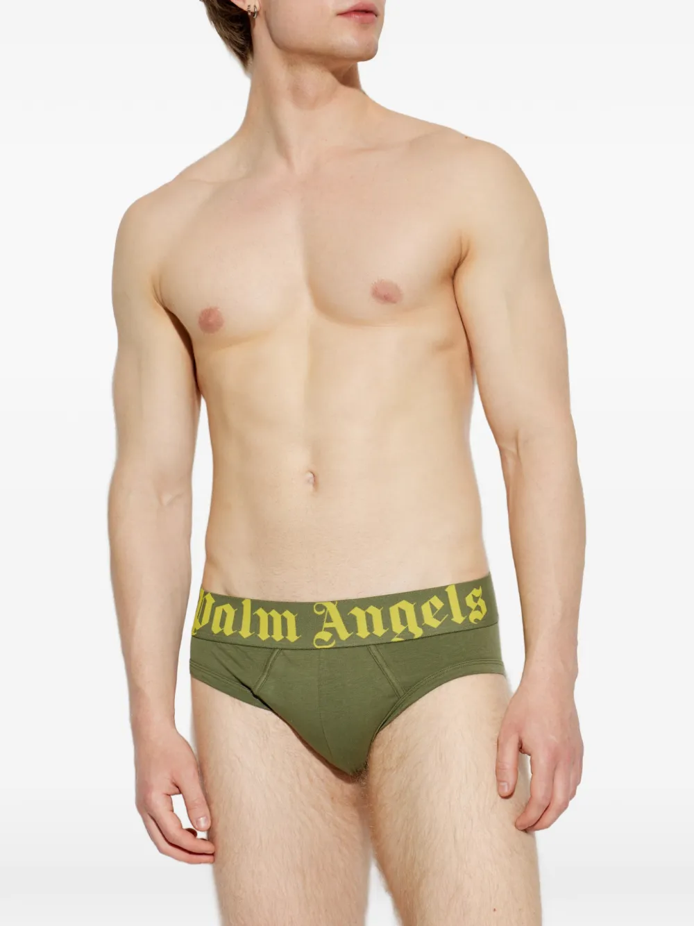 Palm Angels Twee slips met logoband Groen